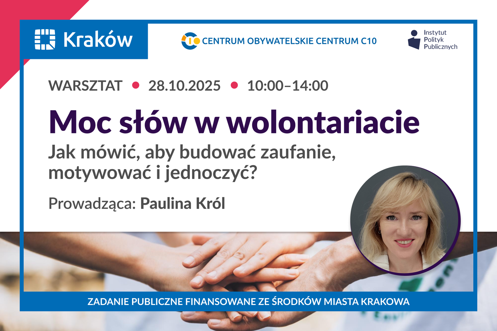 Bezpłatne szkolenia stacjonarne w Centrum Obywatelskim Centrum C 10 w Nowej Hucie 28 i 30 października