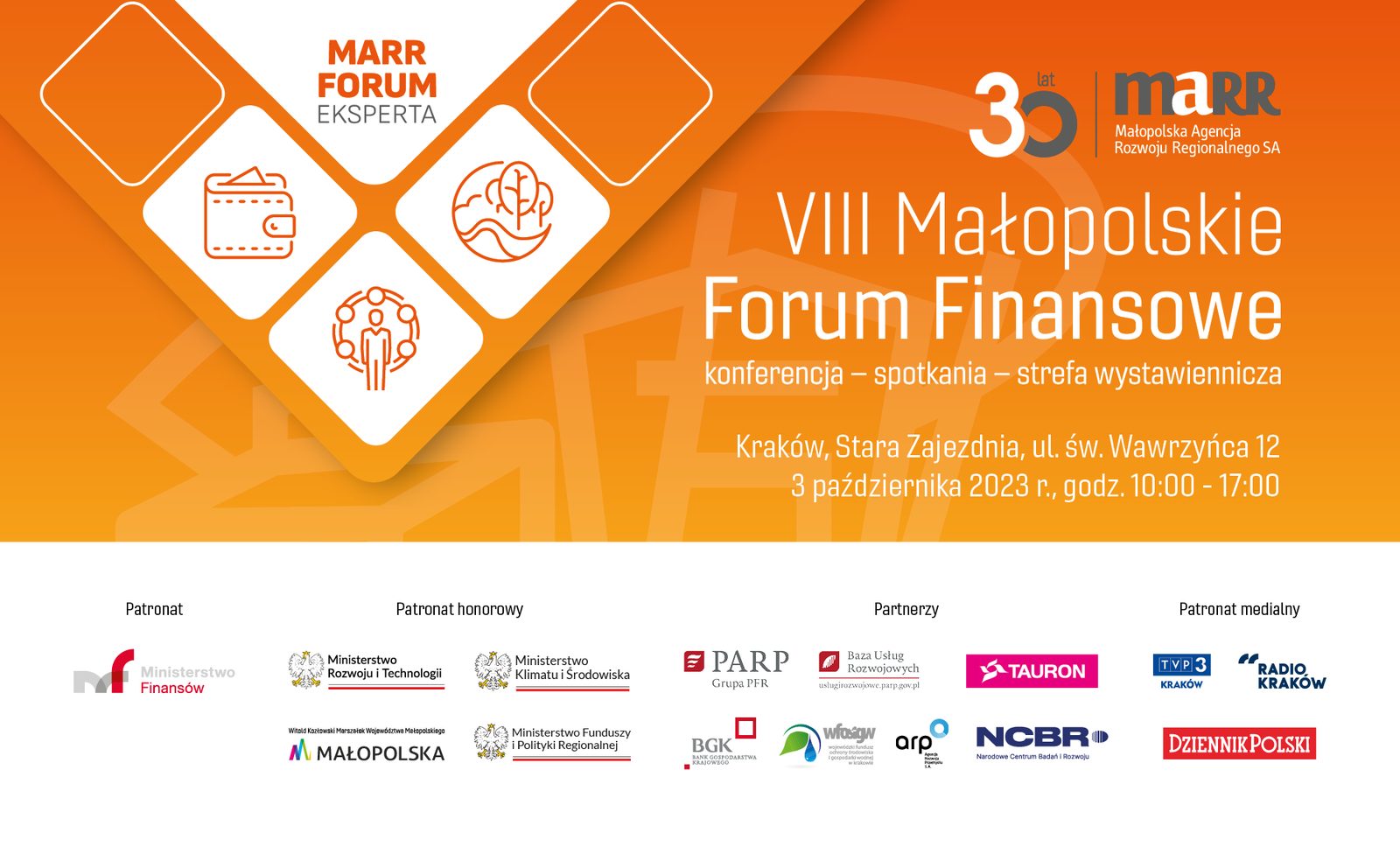 Zaproszenie na VIII Małopolskie Forum Finansowe - 3 października 2023 r.